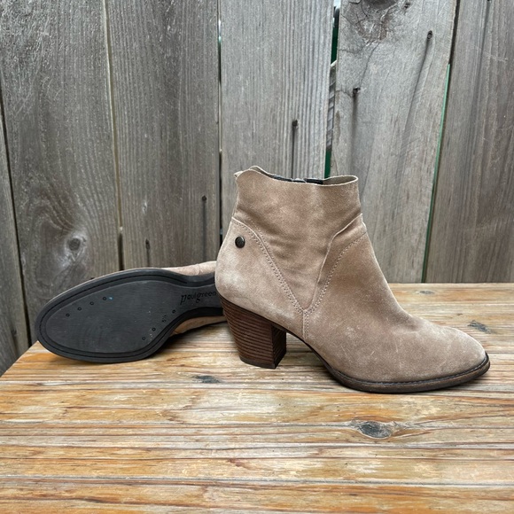 Paul Green Nora Hydro Bootie Womens 8 Tan Suede Stacked Heel Zip Boot - Picture 16 of 16